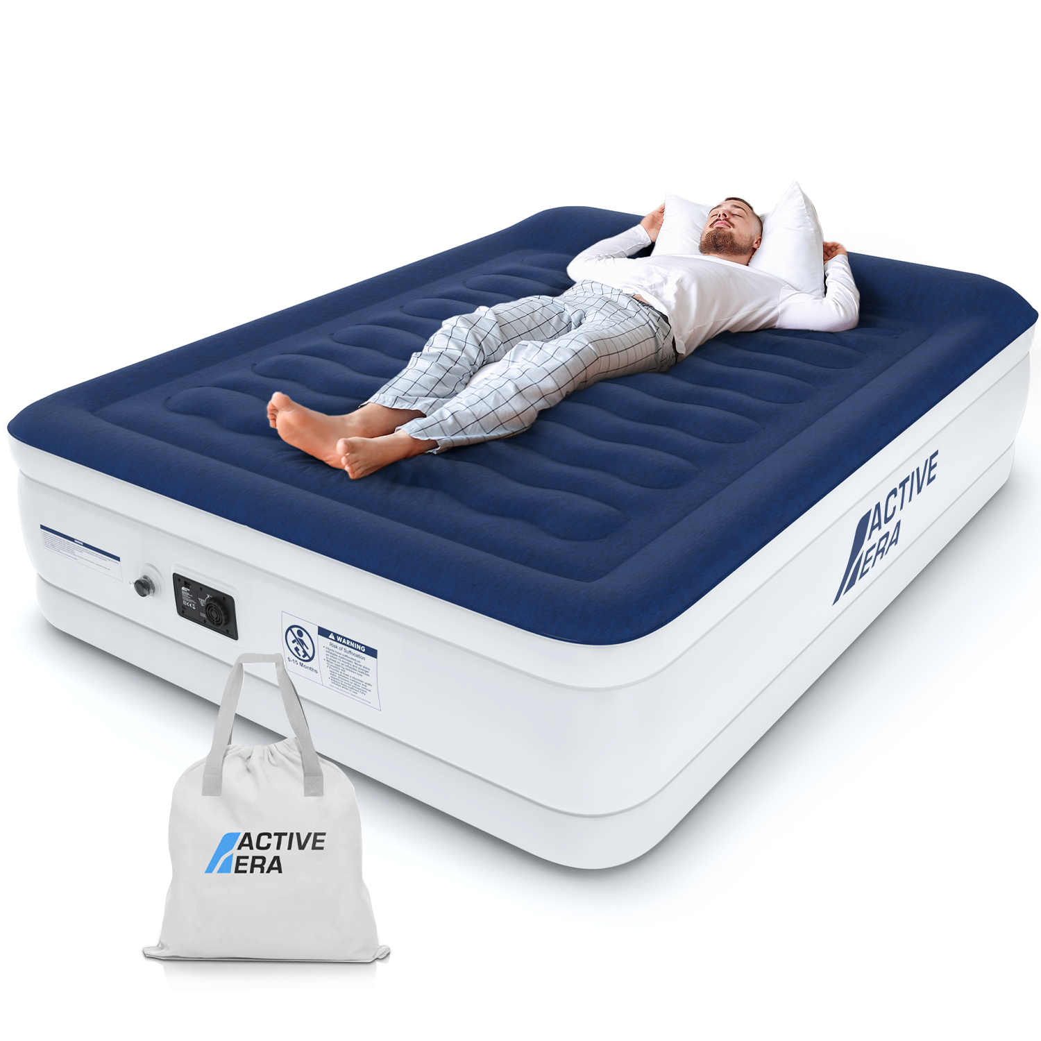 Queen Size Comfort Plus Air Mattress – Navy/White