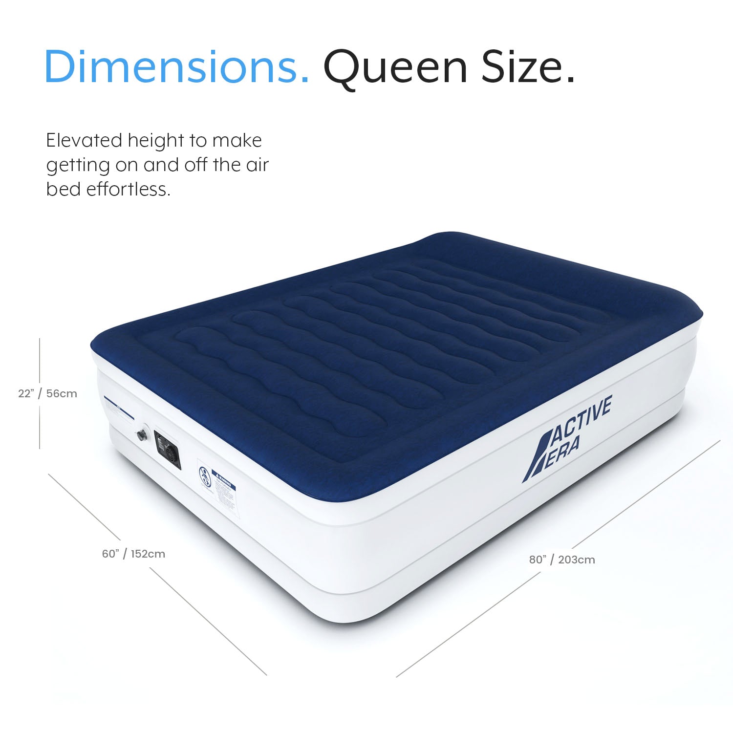 Queen Size Comfort Plus Air Mattress – Navy/White