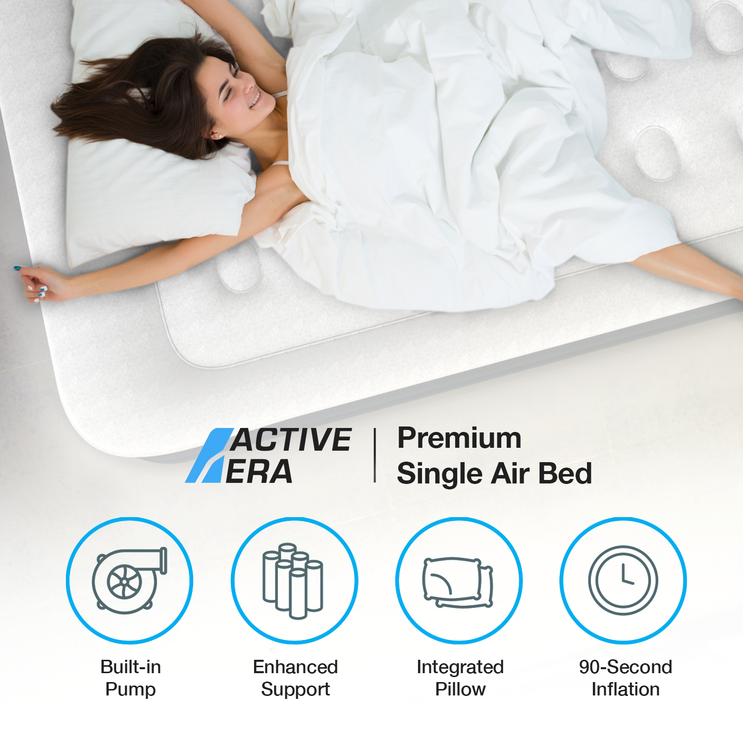 Twin Comfort Air Mattress – Grey/Navy