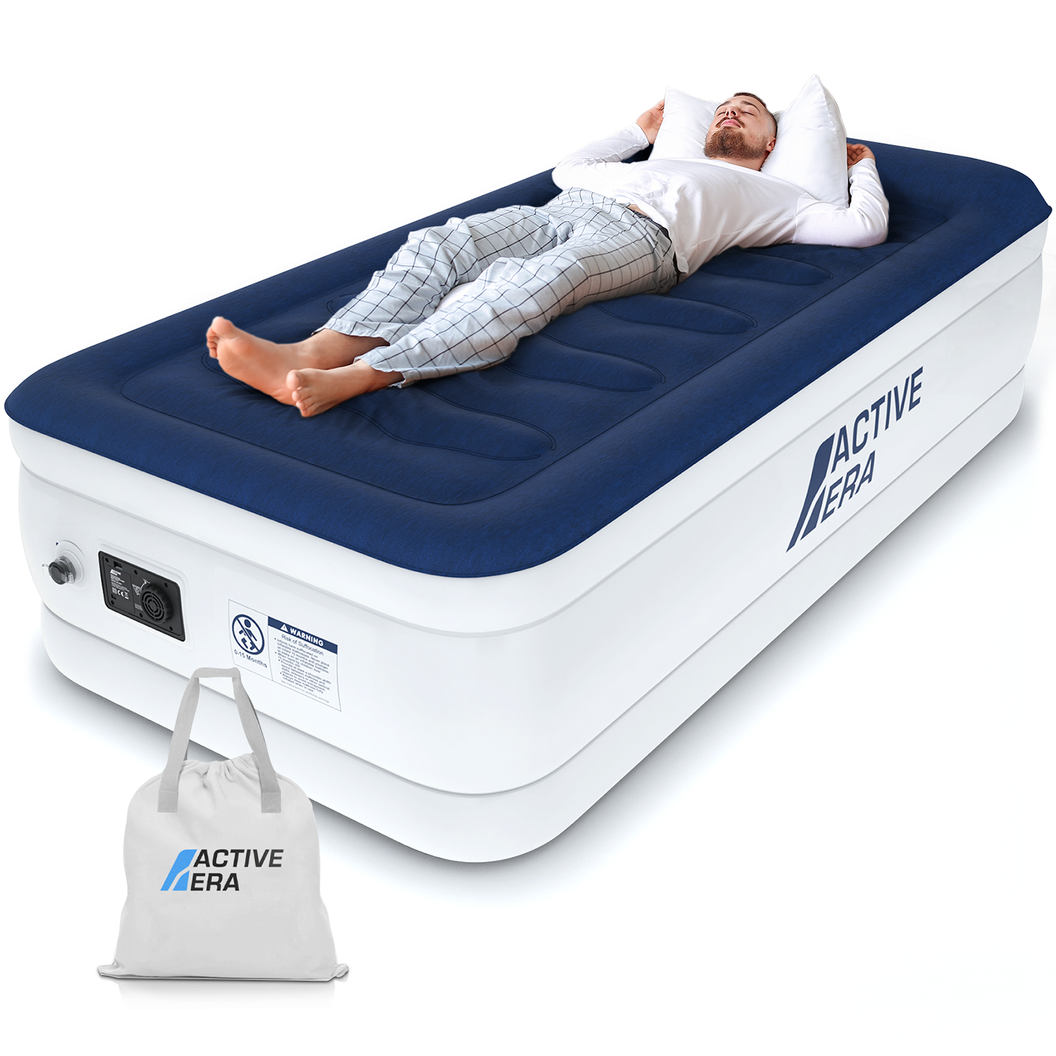 Twin Comfort Plus Air Mattress – Navy/White