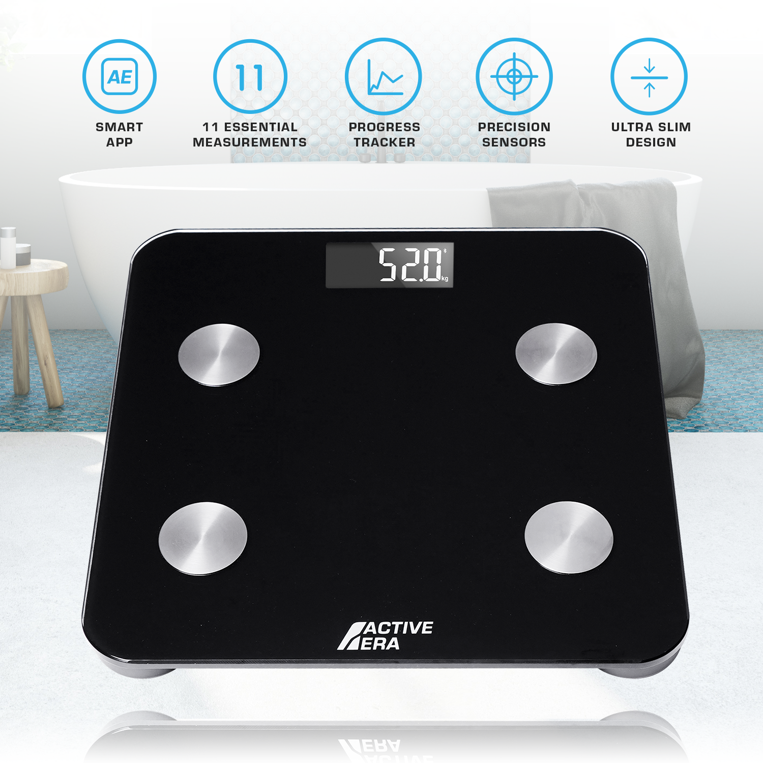 Smart Bathroom Scales - Black