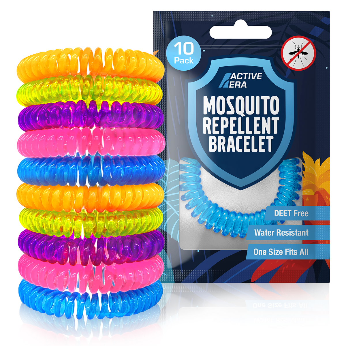 Mosquito Repellent Band - 10 pack - EVA band - Assorted 5 colours