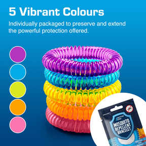 Mosquito Repellent Band - 10 pack - EVA band - Assorted 5 colours